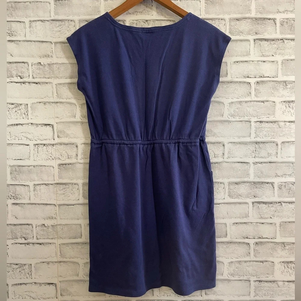 Women’s Basic Editions navy blue pullover short sleeve casual dress cover-up, S - Picture 2 of 3